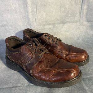 Clarks Unstructured Brown Leather Lace Up Oxford Casual Shoes Men’s Size 9